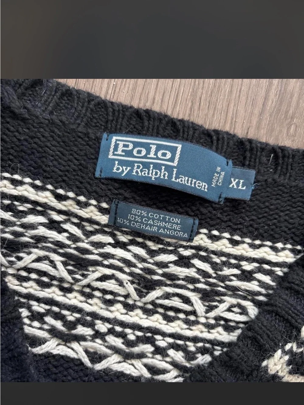 Ralph Lauren Vintage Black and White Sweater